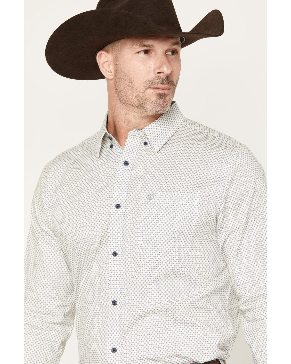 Image #2 - Cody James Men's NFR Geo Print Long Sleeve Button-Down Stretch Western Shirt - Tall, White, hi-res