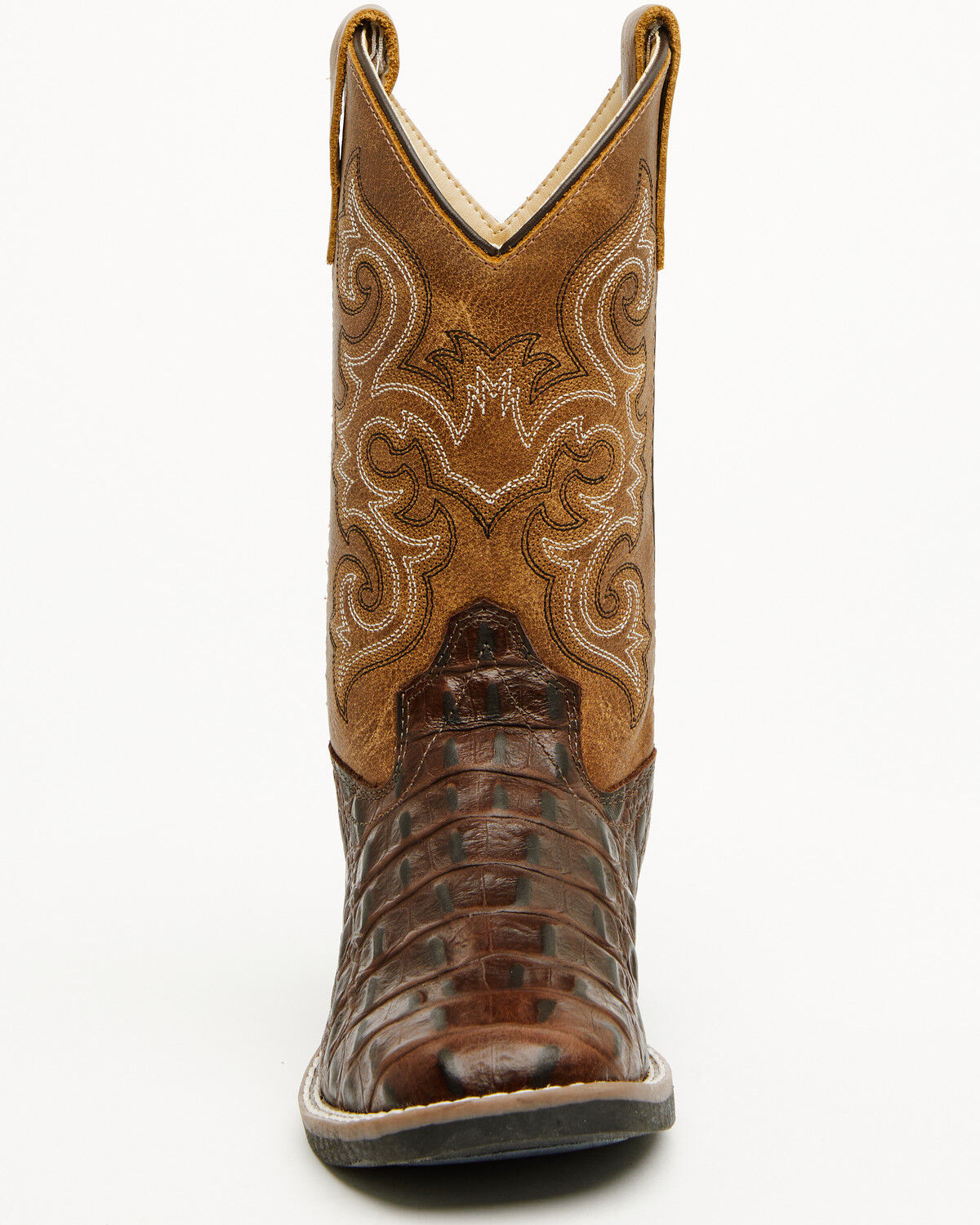 Image #4 - Cody James Boys' Dale Crocodile Print Western Boots - Broad Square Toe, Chocolate, hi-res