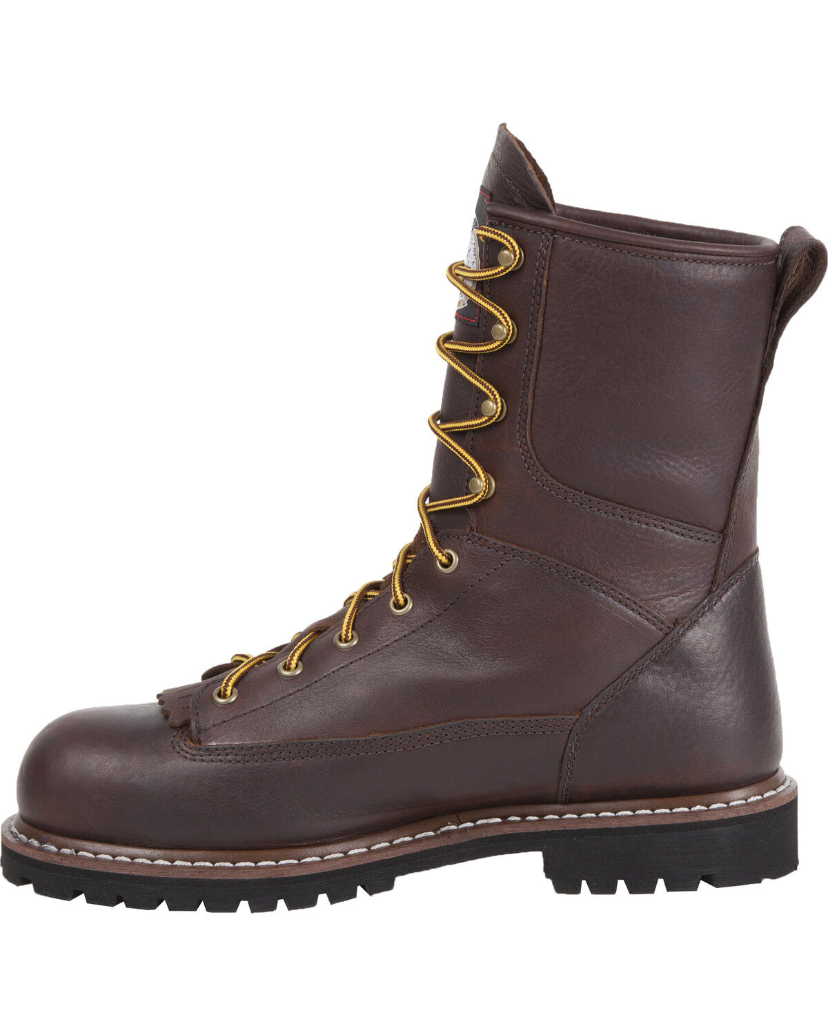 Image #3 - Georgia Waterproof 8" Low Heel Logger Work Boots, Chocolate, hi-res