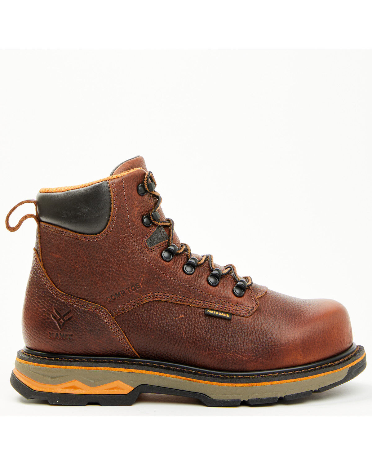 Image #2 - Hawx Men's 6" Enduro Metguard Work Boots - Composite Toe, Dark Brown, hi-res