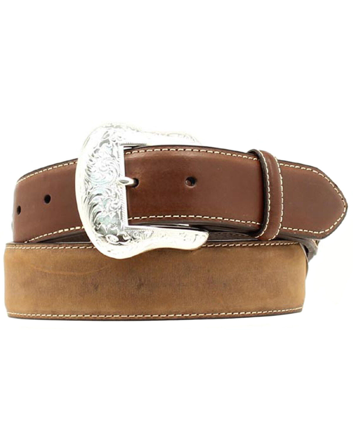 Image #1 - Nocona Men's Top Hand Lace Billet Diamond Concho Belt - Big, Med Brown, hi-res