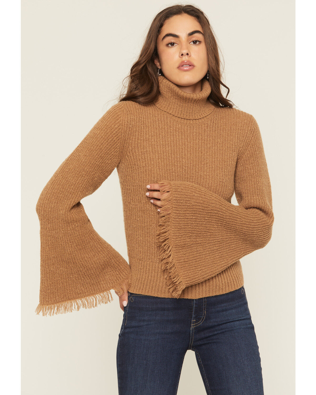 Image #1 - Shyanne Women's Bell Sleeve Marled Sweater, Coffee, hi-res