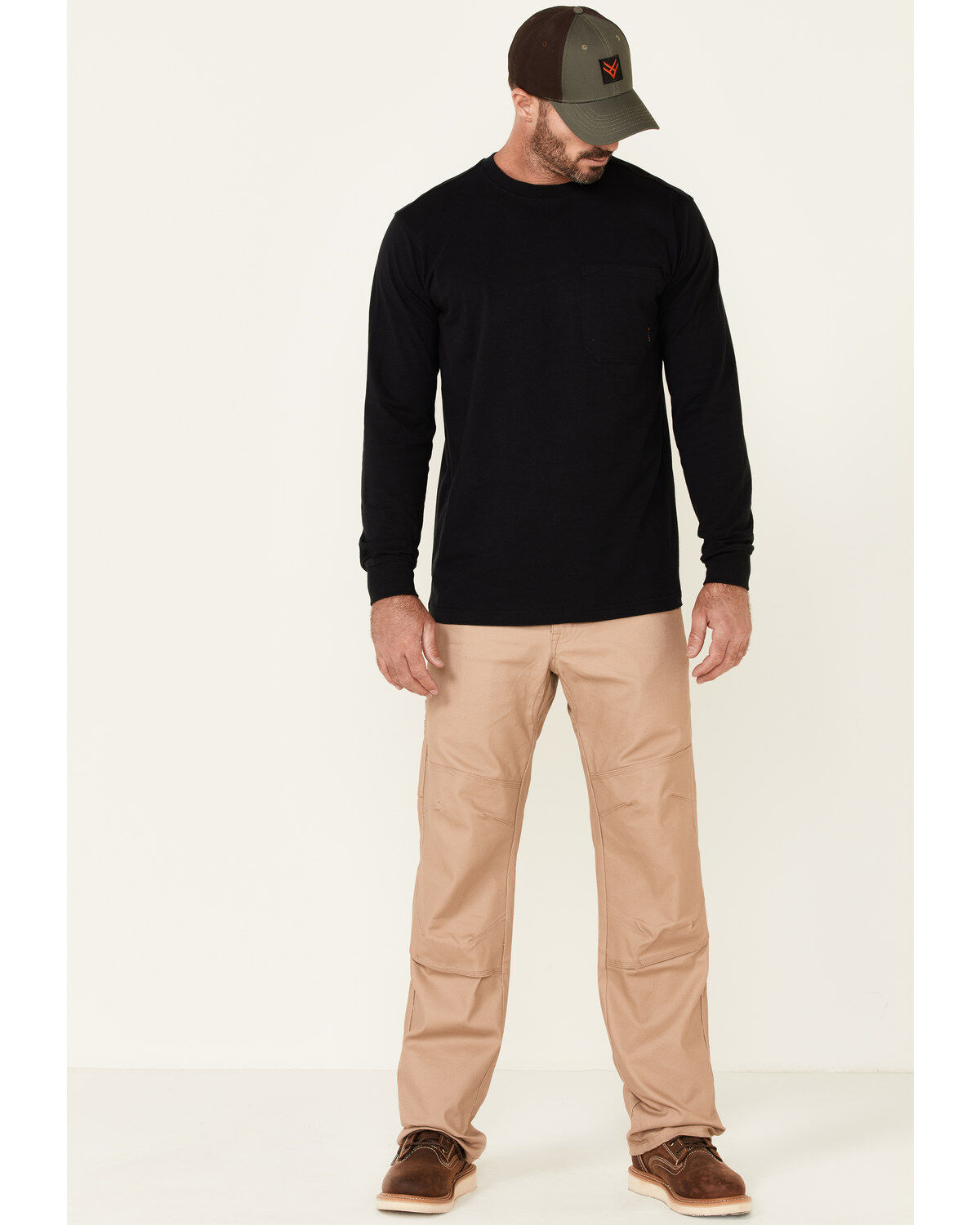 Image #2 - Hawx Men's Solid Forge Long Sleeve Work Pocket T-Shirt, Black, hi-res