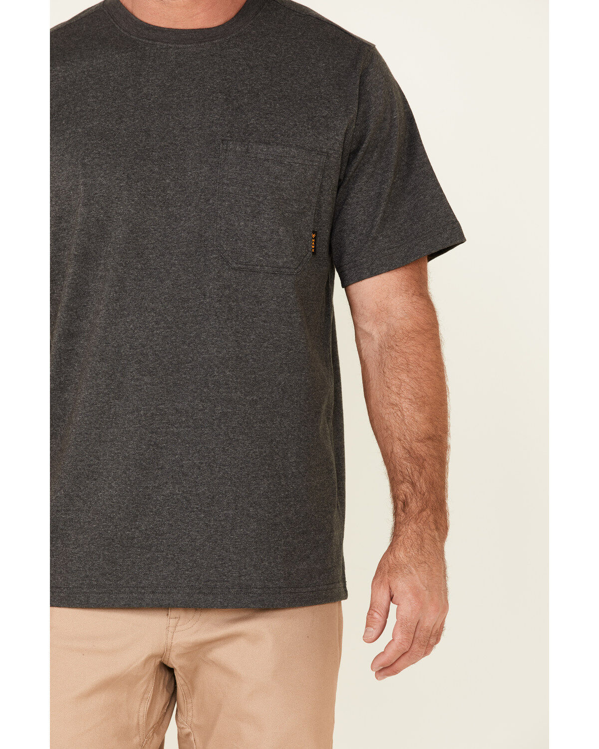 Image #3 - Hawx Men's Solid Charcoal Forge Short Sleeve Work Pocket T-Shirt - Big, Charcoal, hi-res