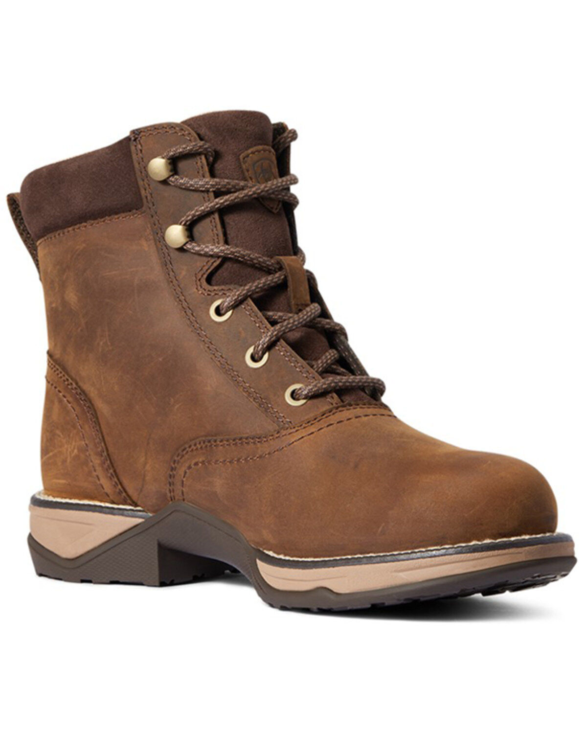 Image #1 - Ariat Women's Distressed Anthem Lacer H20 Leather Hiking Boot - Round Toe, Brown, hi-res