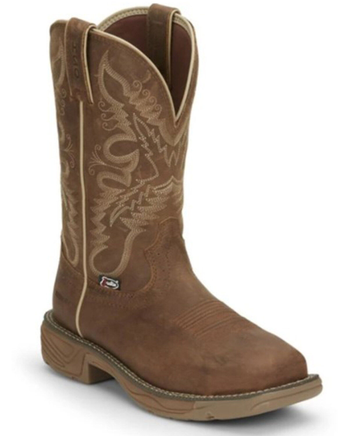 Image #1 - Justin Women's Rush Waterproof Western Work Boots - Soft Toe, Tan, hi-res
