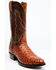 Image #1 - El Dorado Men's Exotic Full-Quill Ostrich Skin Western Boots - Round Toe, Cognac, hi-res