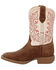 Image #3 - Durango Girls' Shyloh Western Boots - Broad Square Toe, Tan, hi-res