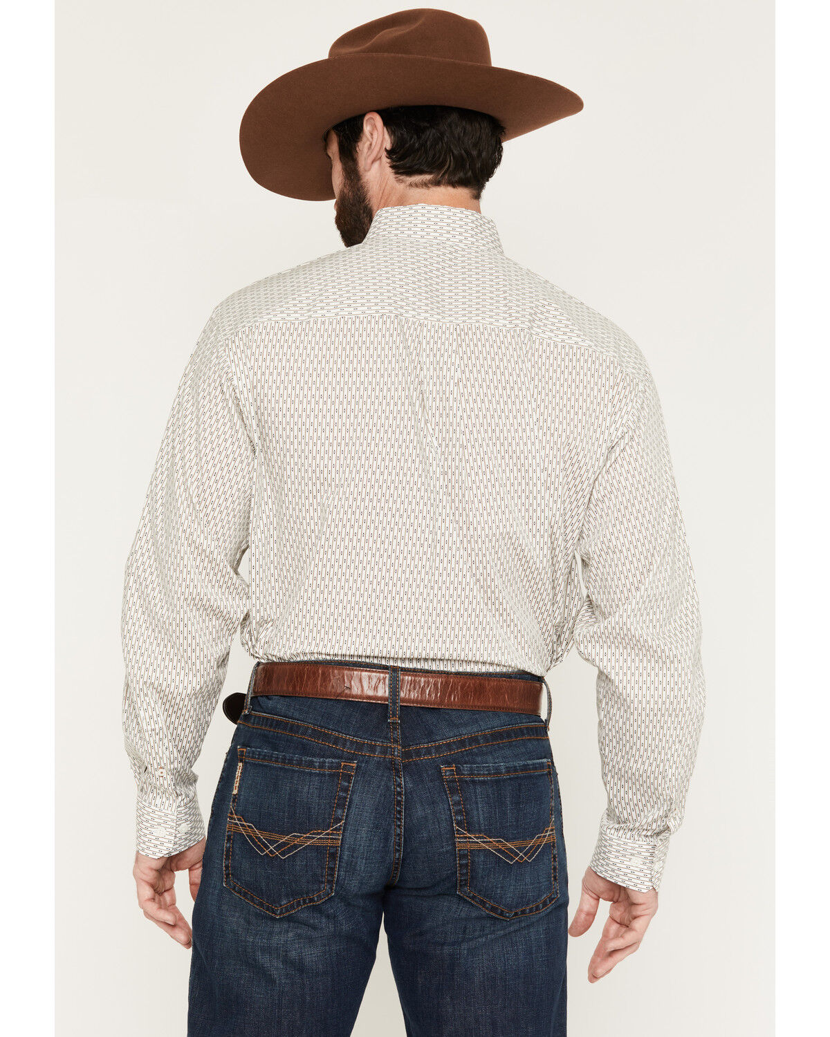 Image #4 - Cinch Men's Striped Long Sleeve Button-Down Stretch Western Shirt, Cream, hi-res