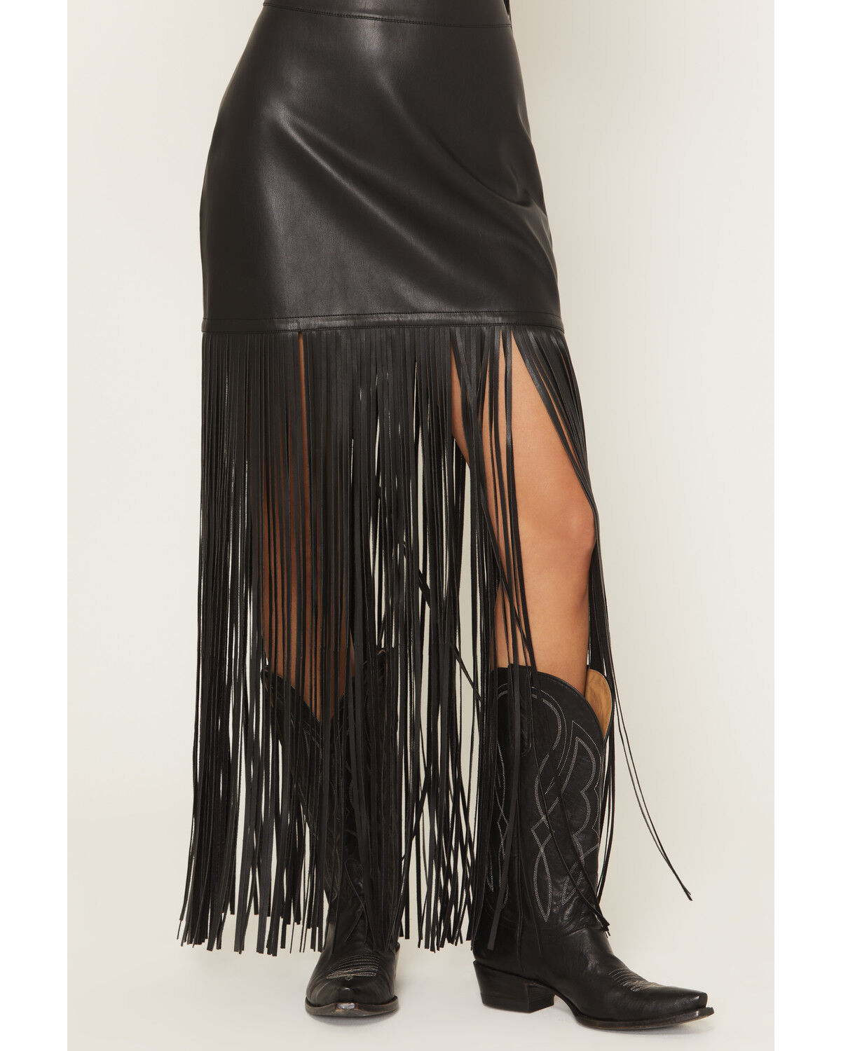 Image #3 - Idyllwind Women's Payson Faux Leather Fringe Midi Skirt, , hi-res