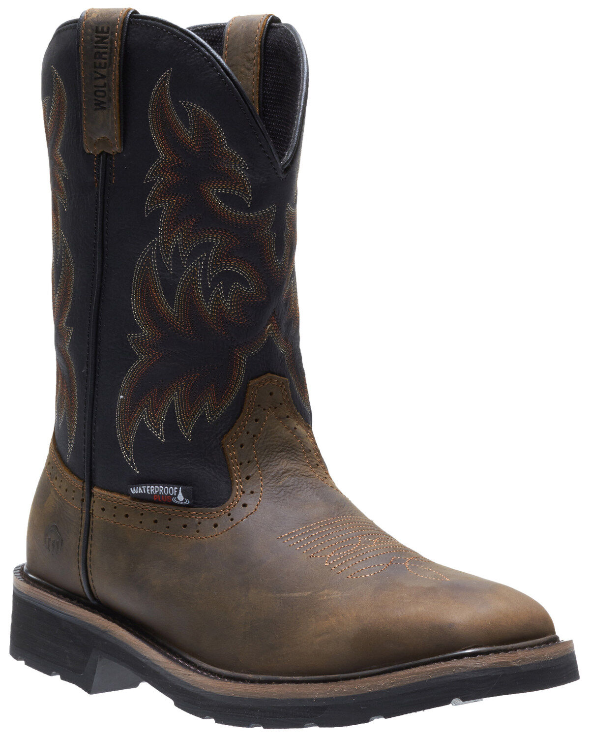 Image #1 - Wolverine Men's Rancher Waterproof Western Work Boots - Soft Toe, Black, hi-res