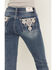 Image #2 - Grace in LA Women's Medium Wash Mid Rise Embellished 30" Bootcut Stretch Denim Jeans, Medium Wash, hi-res