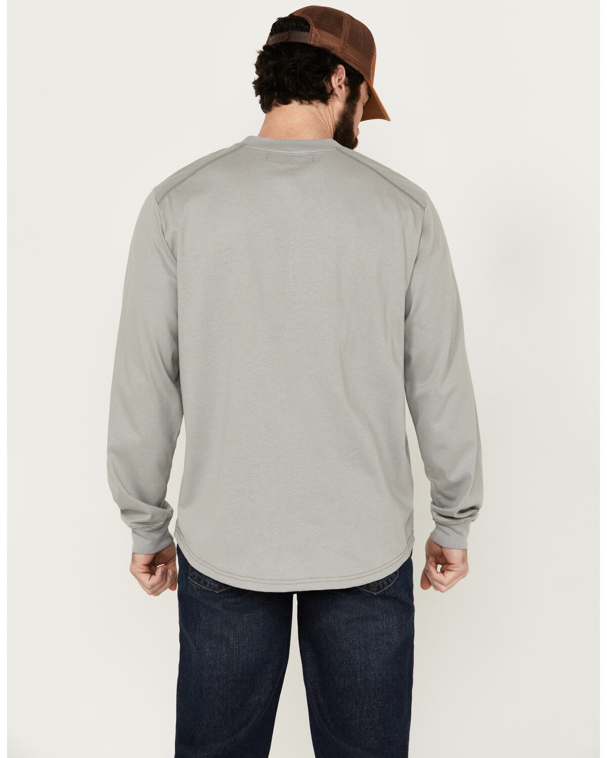 Image #4 - Hawx Men's FR Long Sleeve Pocket Work T-Shirt, Silver, hi-res