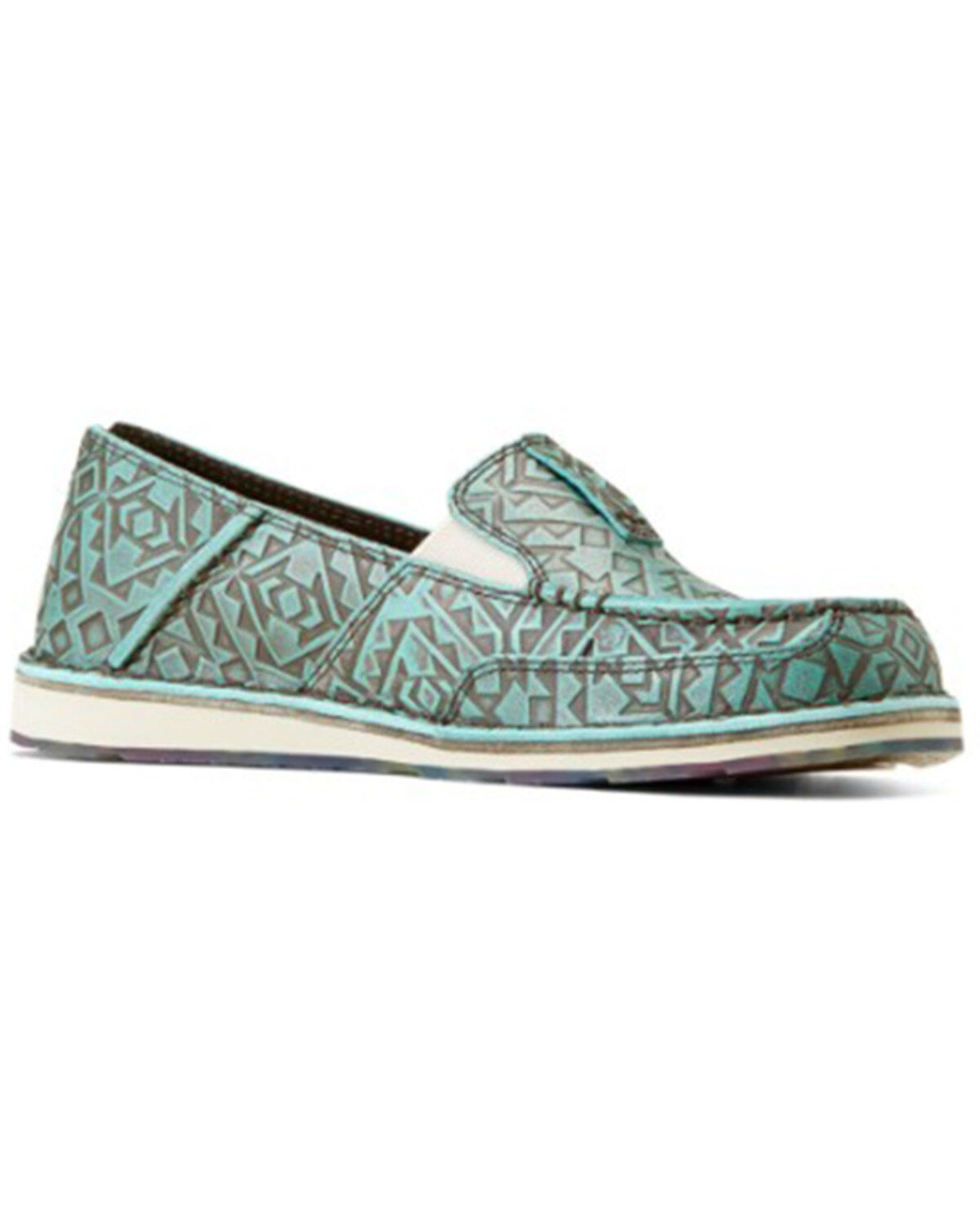 Image #1 - Ariat Women's Embossed Cruiser Casual Shoes - Moc Toe, Blue, hi-res