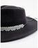 Image #2 - Nikki Beach Women's Skye Beaded Band Wool Felt Western Fashion Hat, Grey, hi-res