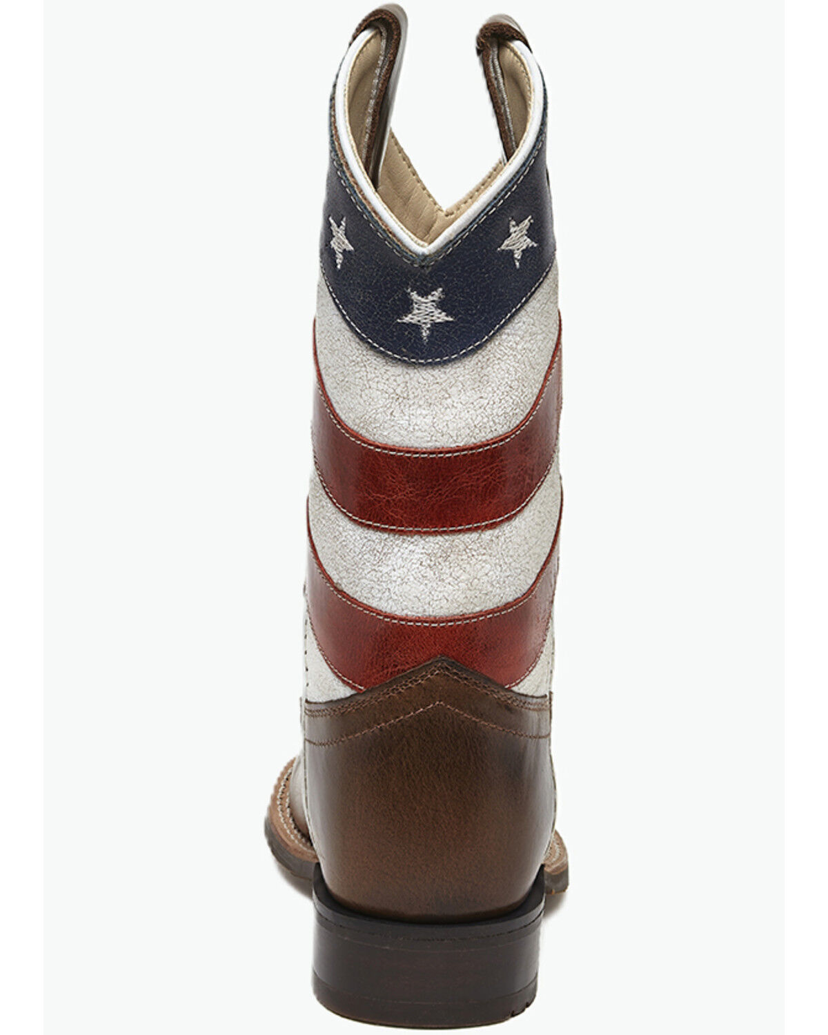 Image #5 - Old West Little Boys' Patriotic Western Boots - Broad Square Toe, Red/white/blue, hi-res