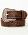 Image #1 - Shyanne Girls' Floral Tooled Belt, Dark Brown, hi-res