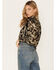 Image #4 - Revel Women's Floral Smocked Waist Top, Black, hi-res