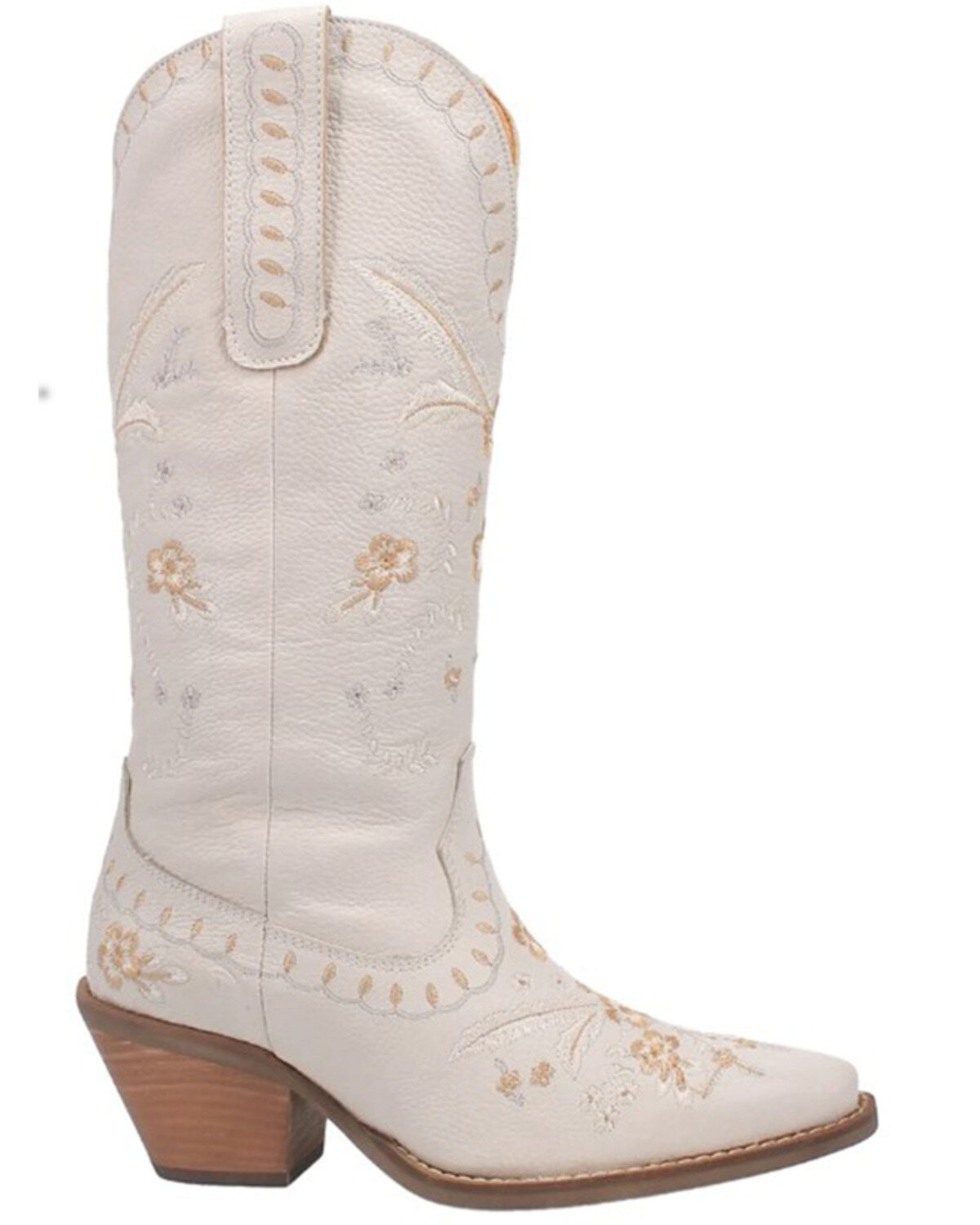 Image #2 - Dingo Women's Full Bloom Western Boots - Round Toe, White, hi-res