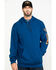 Image #1 - Hawx&reg; Men's Logo Sleeve Performance Fleece Hooded Work Sweatshirt - Big & Tall, Blue, hi-res