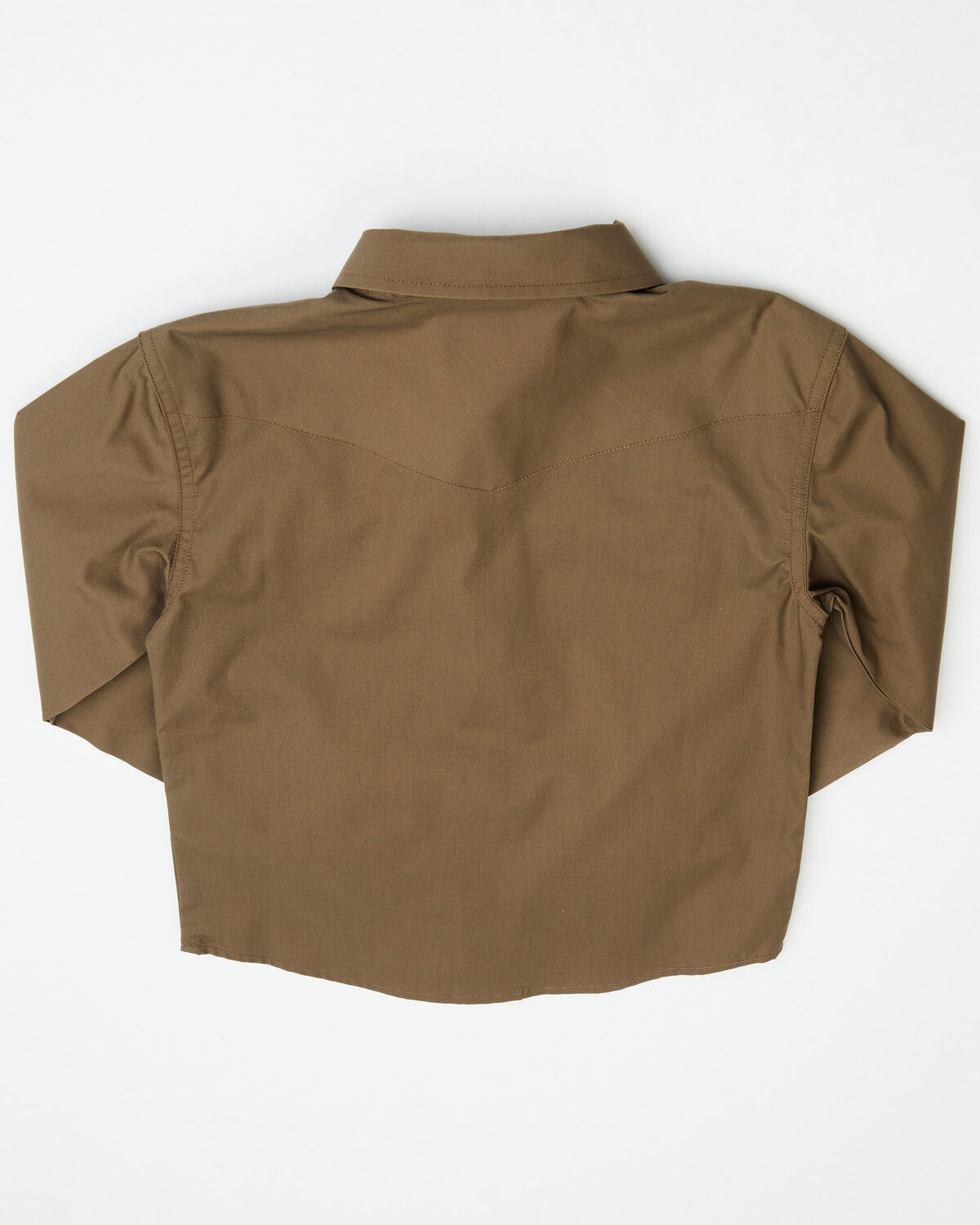 Image #3 - Gibson Trading Co Toddler Boys' Basic Solid Long Sleeve Pearl Snap Western Shirt, Chocolate, hi-res