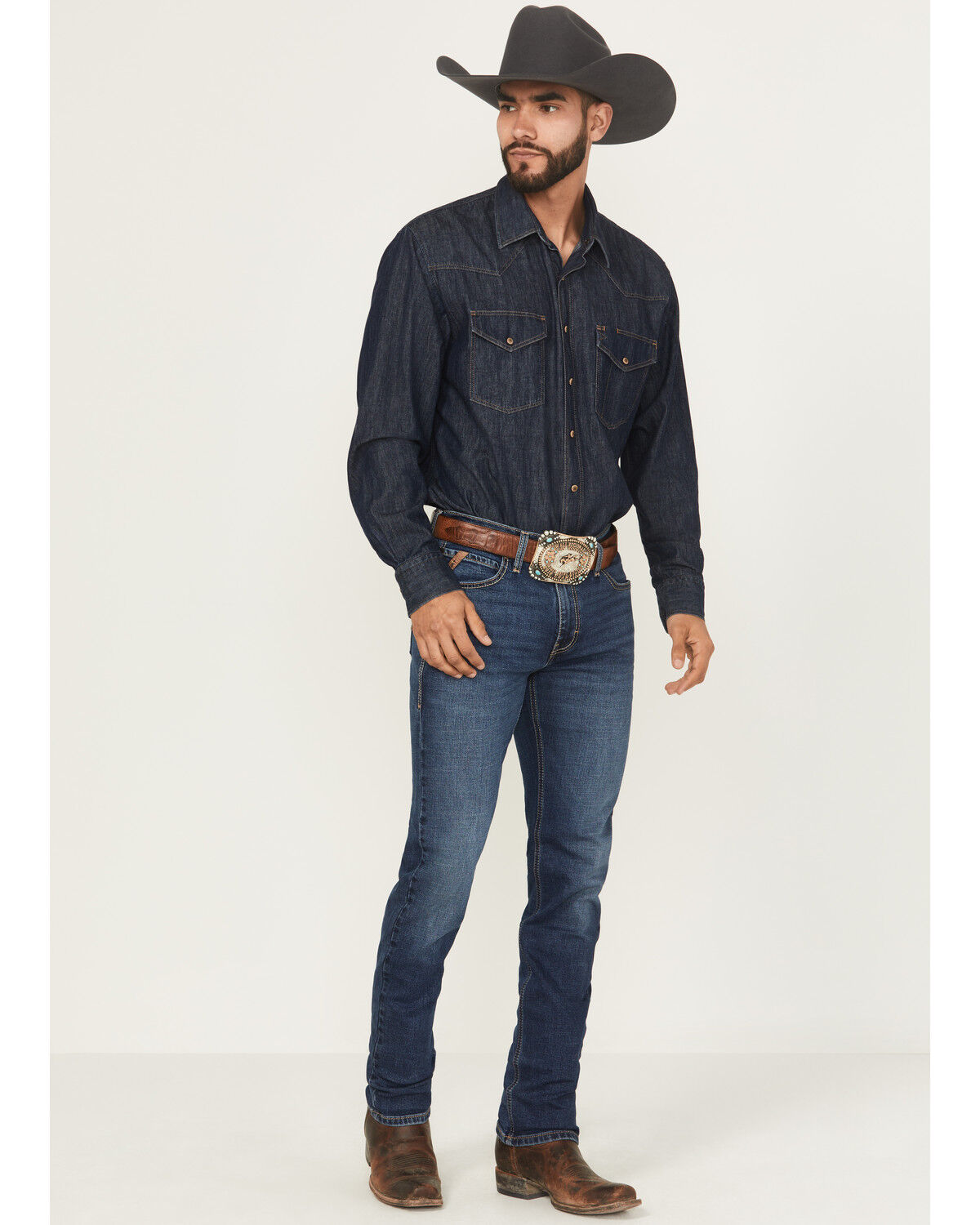 Ariat Men's M8 Kenny Medium Wash Modern Slim Tek Stretch Denim Jeans, Medium Wash, hi-res