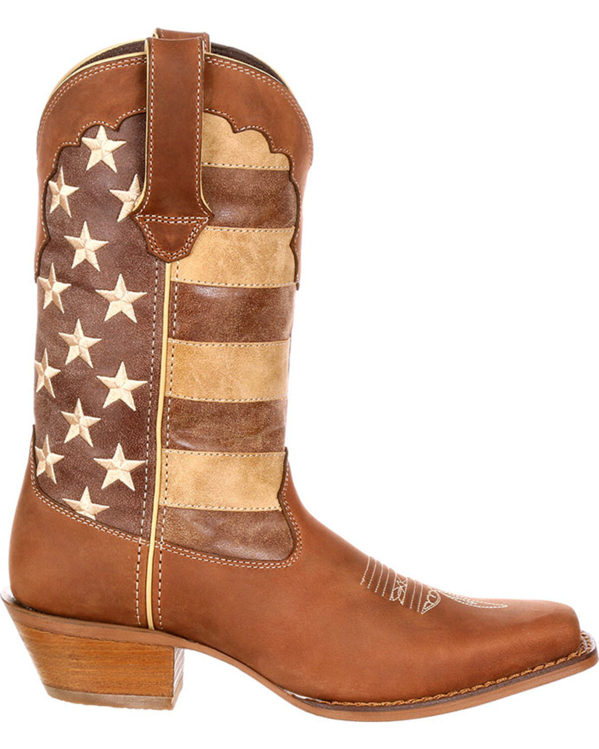 Image #2 - Durango Women's Distressed Flag Western Boots, Brown, hi-res