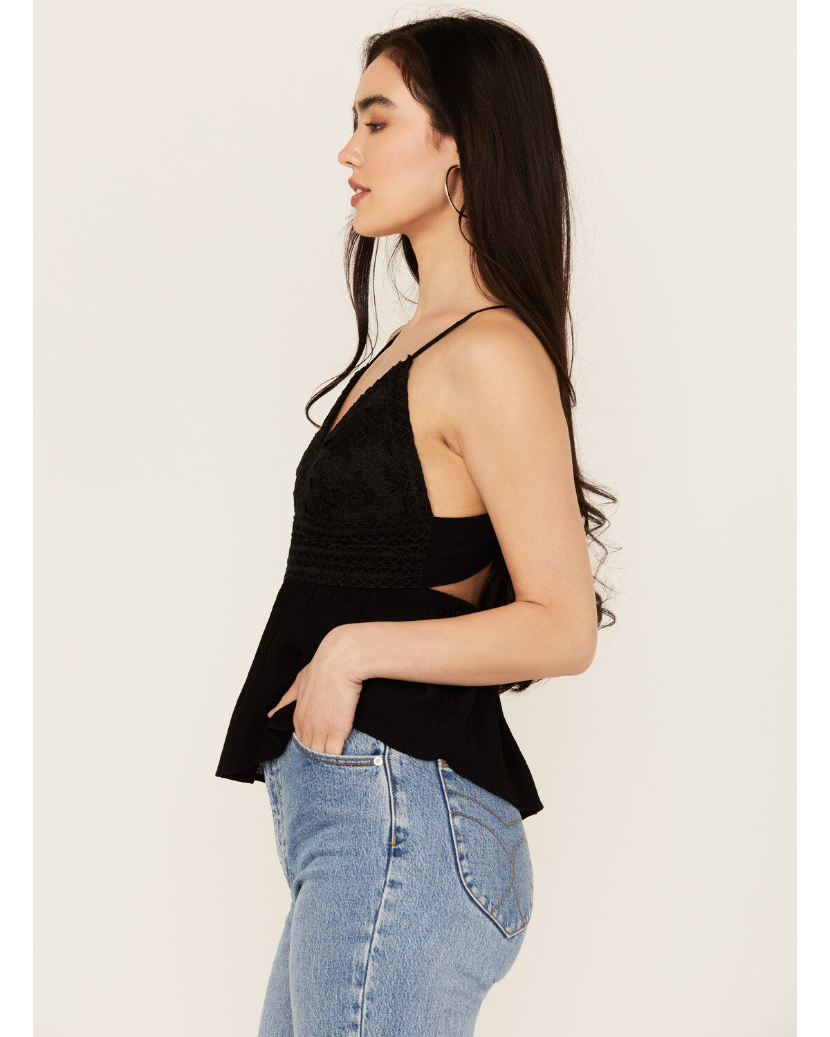 Image #2 - Shyanne Women's Lace Bustier Tank, Black, hi-res