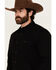 Image #2 - Cody James Men's Solid Long Sleeve Snap Denim Western Shirt, Black, hi-res