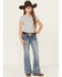 Image #3 - Grace in LA Girls' Medium Wash Paisley Pocket Bootcut Stretch Denim Jeans, Medium Wash, hi-res