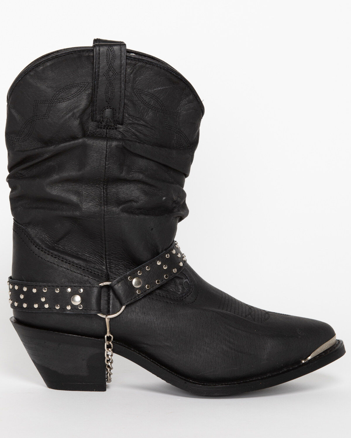Image #7 - Shyanne Women's Tammye Slouch Harness Fashion Boots - Round Toe, Black, hi-res