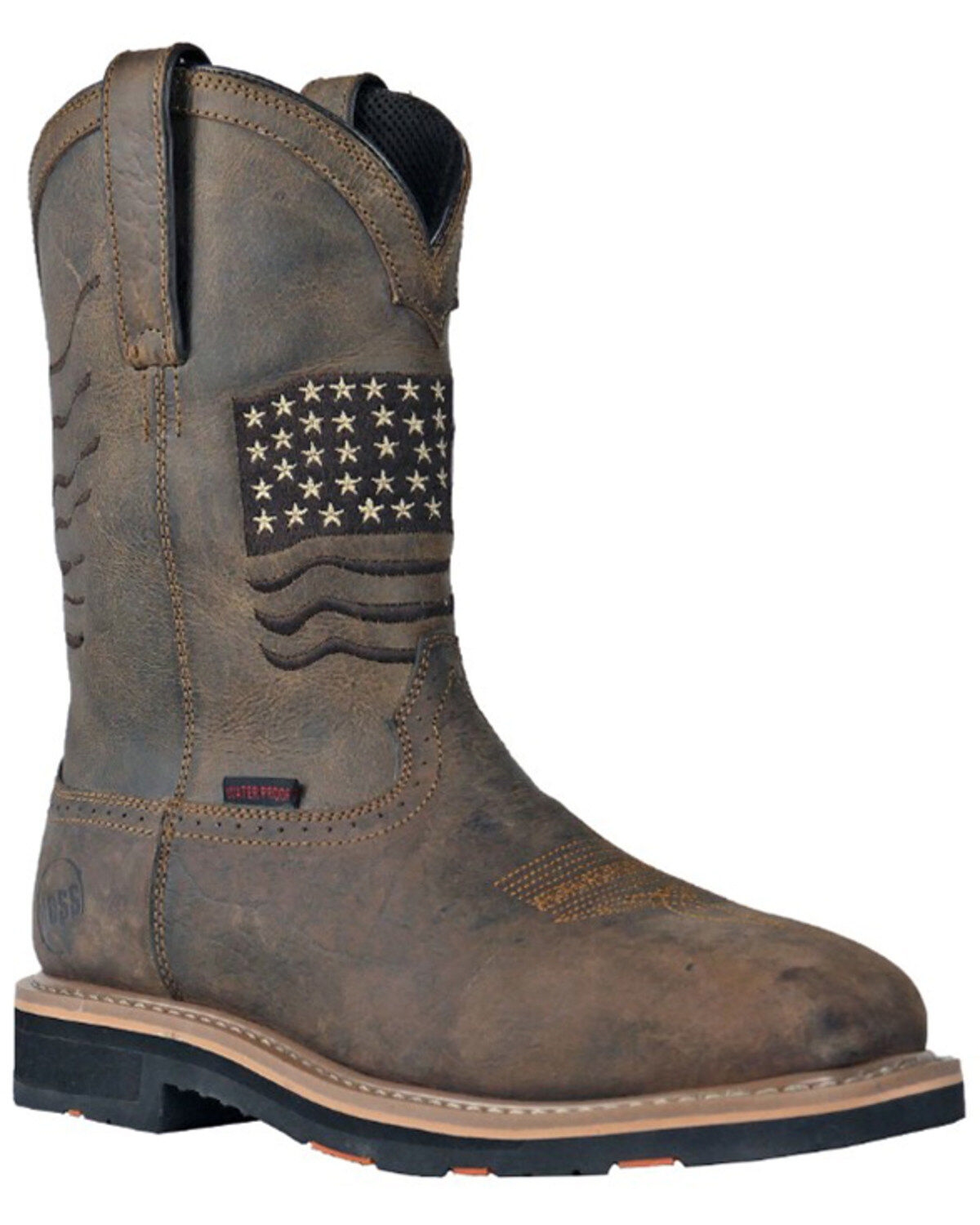 Image #1 - Hoss Men's Rushmore Wellington Western Work Boots - Composite Toe, Brown, hi-res