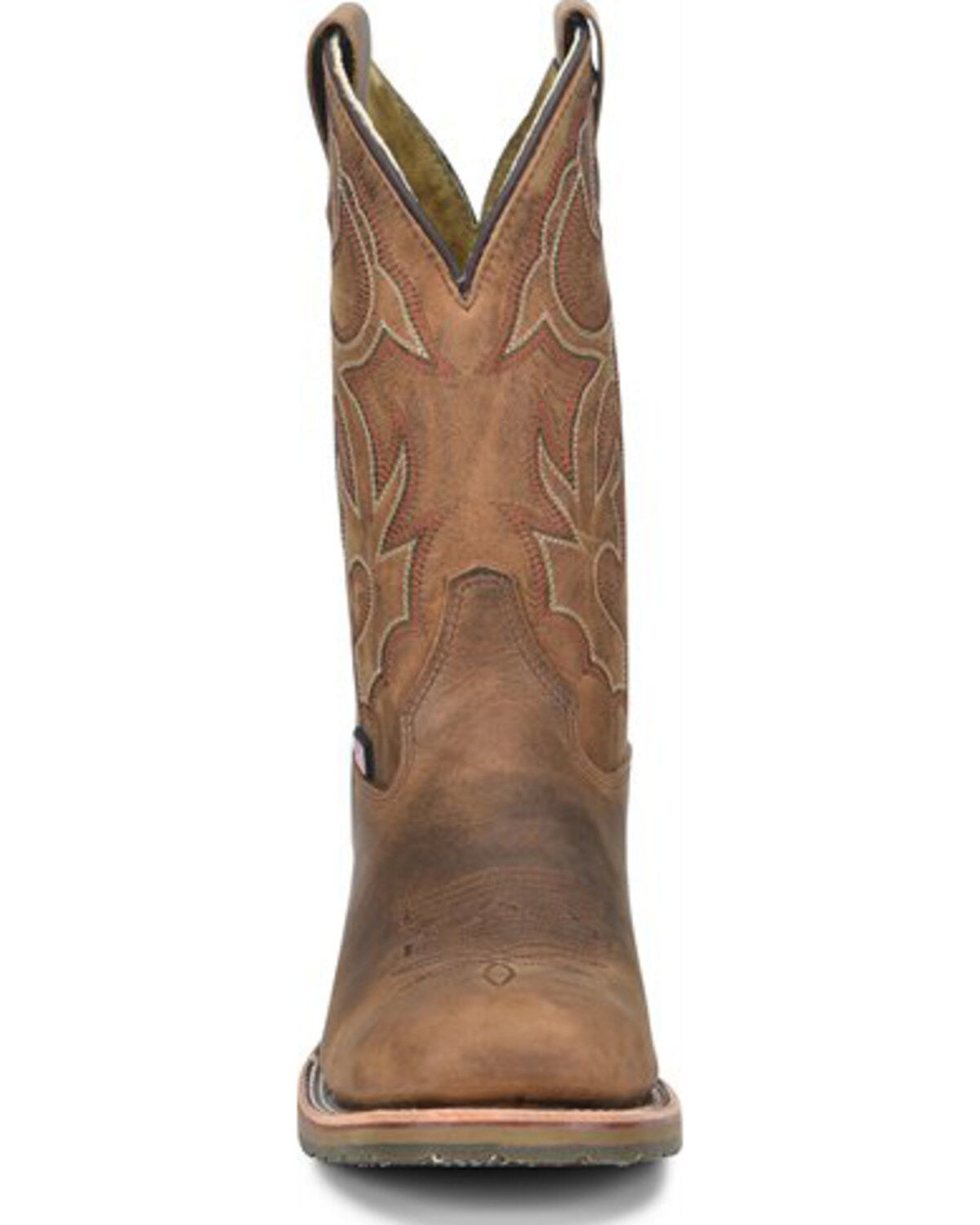Image #4 - Double H Men's Anton Western Work Boots - Steel Toe, Brown, hi-res