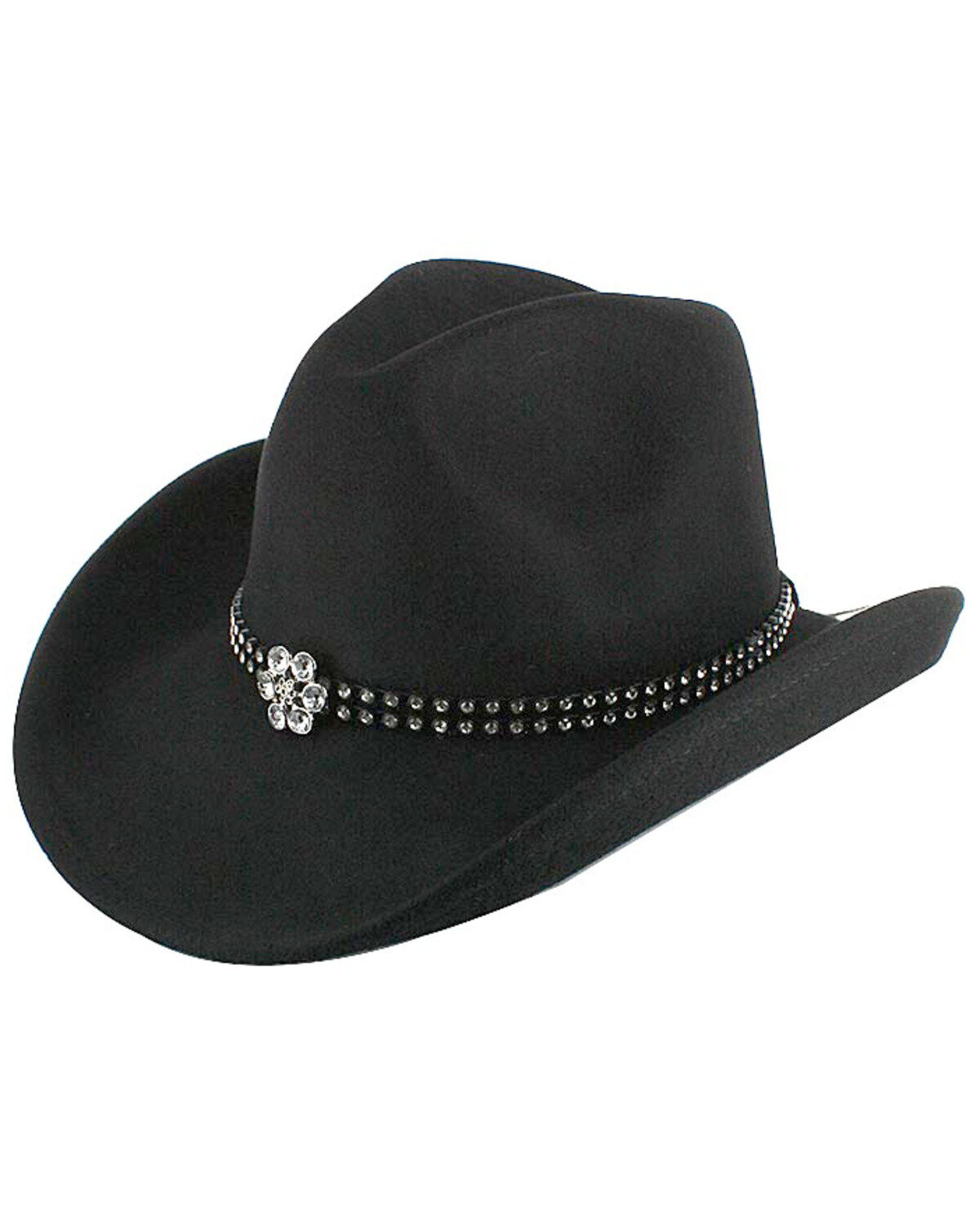 Image #1 - Shyanne Girls' Wool Felt Cowboy Hat, Black, hi-res