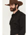 Image #2 - Wrangler Men's White Solid Dobby Long Sleeve Pearl Snap Western Shirt - Big & Tall, Black, hi-res