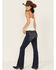 Image #3 - Idyllwind Women's Hadley Dark Wash High Rise Embellished Flare Stretch Denim Jeans, Dark Wash, hi-res