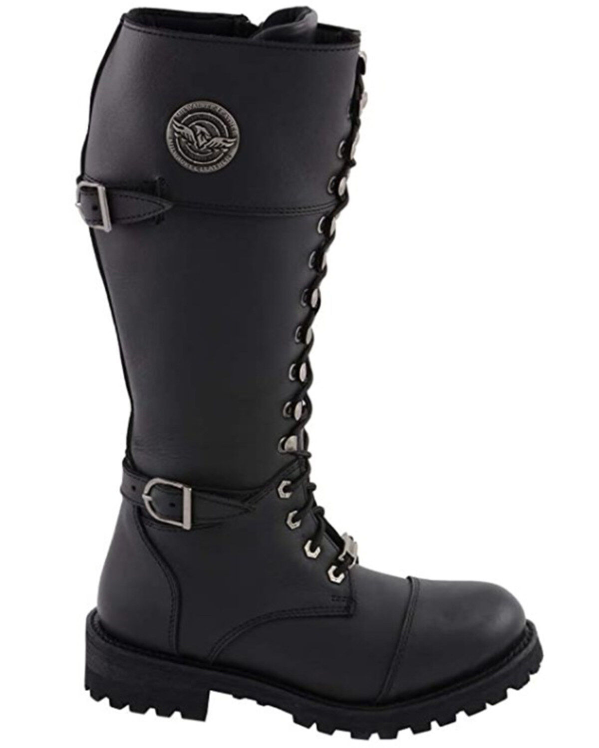 Image #2 - Milwaukee Leather Women's Front Toe Cap Riding Boots - Round Toe, Black, hi-res