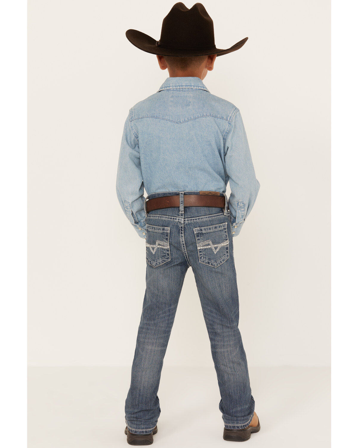 Image #3 - Cody James Little Boys' Stone Cold Wash Slim Bootcut Stretch Jeans - Size 4-8, Dark Medium Wash, hi-res