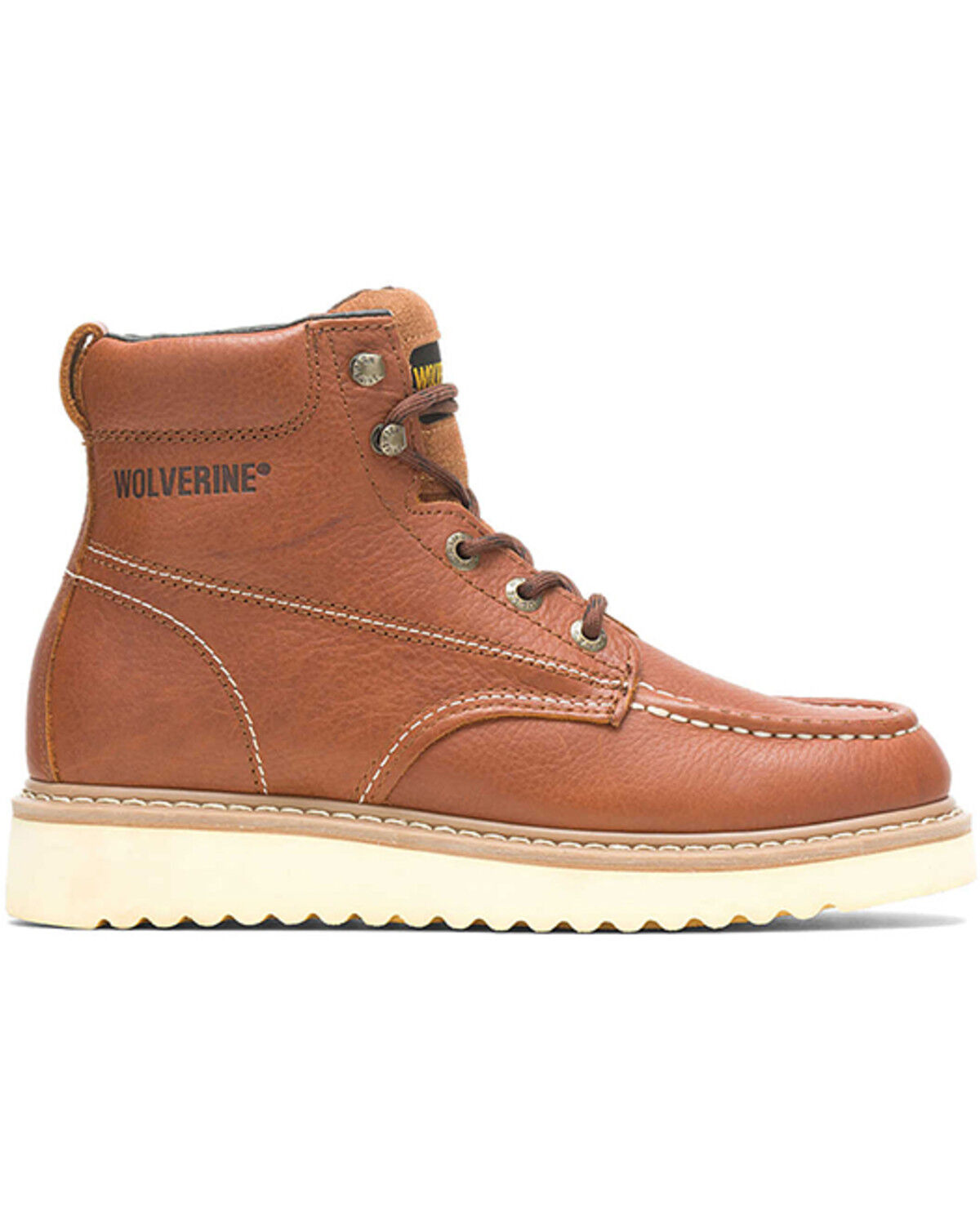 Image #2 - Wolverine Men's Moc Toe Steel Toe EH Work Boots, Honey, hi-res