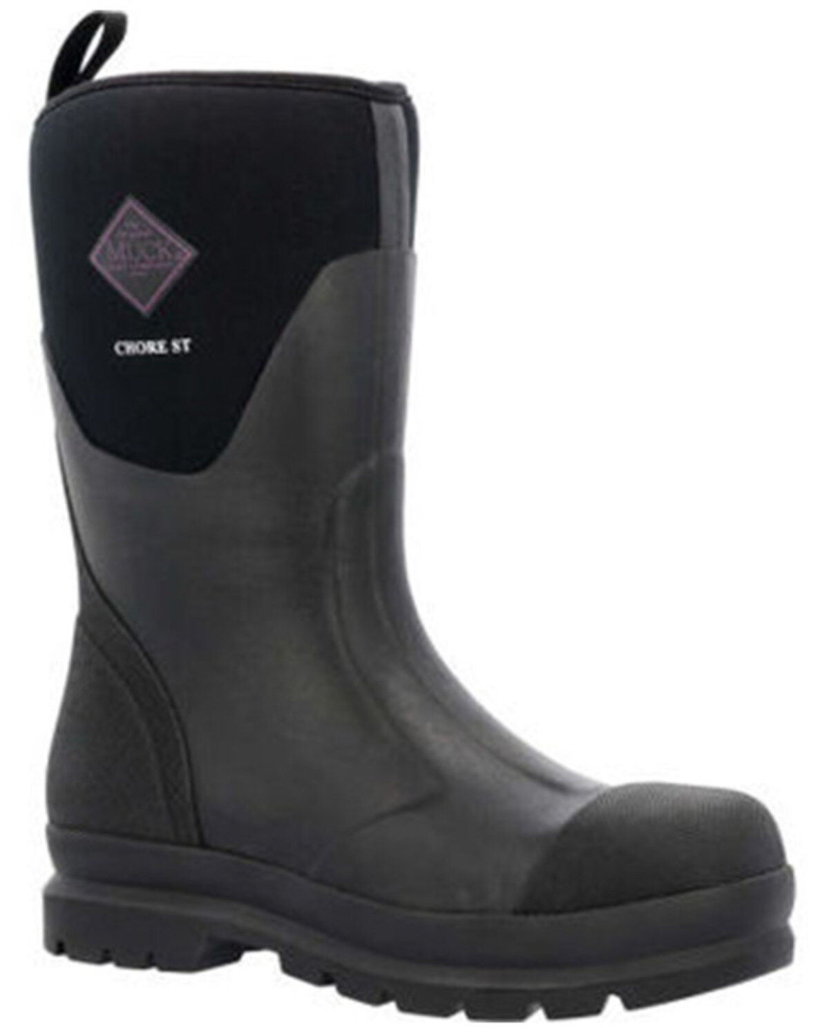 Image #1 - Muck Boots Women's Chore Classic Mid Waterproof Rubber Boots - Steel Toe, Black, hi-res