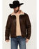 Image #1 - Moonshine Spirit&reg; Men's Sherpa Lined Faux Leather Jacket, Dark Brown, hi-res