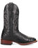 Image #2 - El Dorado Men's Handmade Full Quill Ostrich Stockman Boots - Broad Square Toe, Black, hi-res