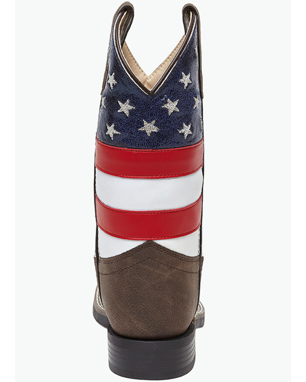 Image #5 - Old West Little Boys' Americana Western Boots - Broad Square Toe, Red/white/blue, hi-res