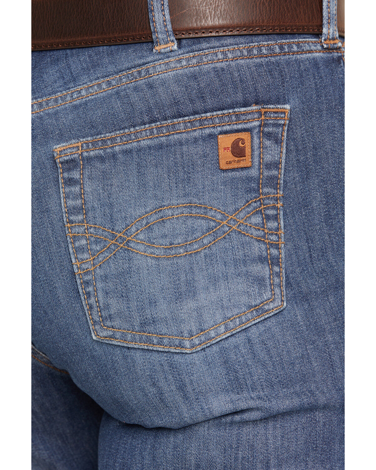 Image #4 - Carhartt Women's FR Tiller Rugged Flex&reg; Medium Wash Mid Rise Bootcut Stretch Denim Jeans, Blue, hi-res