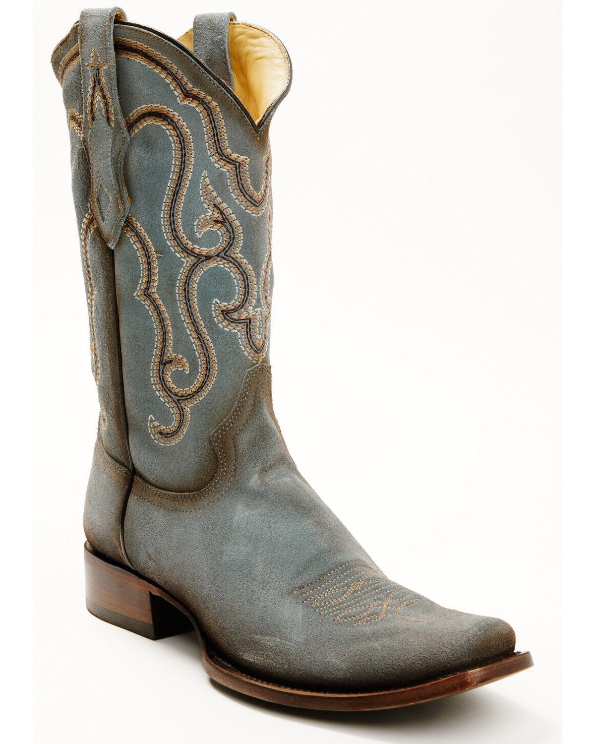 Corral Men's Suede Western Boots - Square Toe, Blue, hi-res
