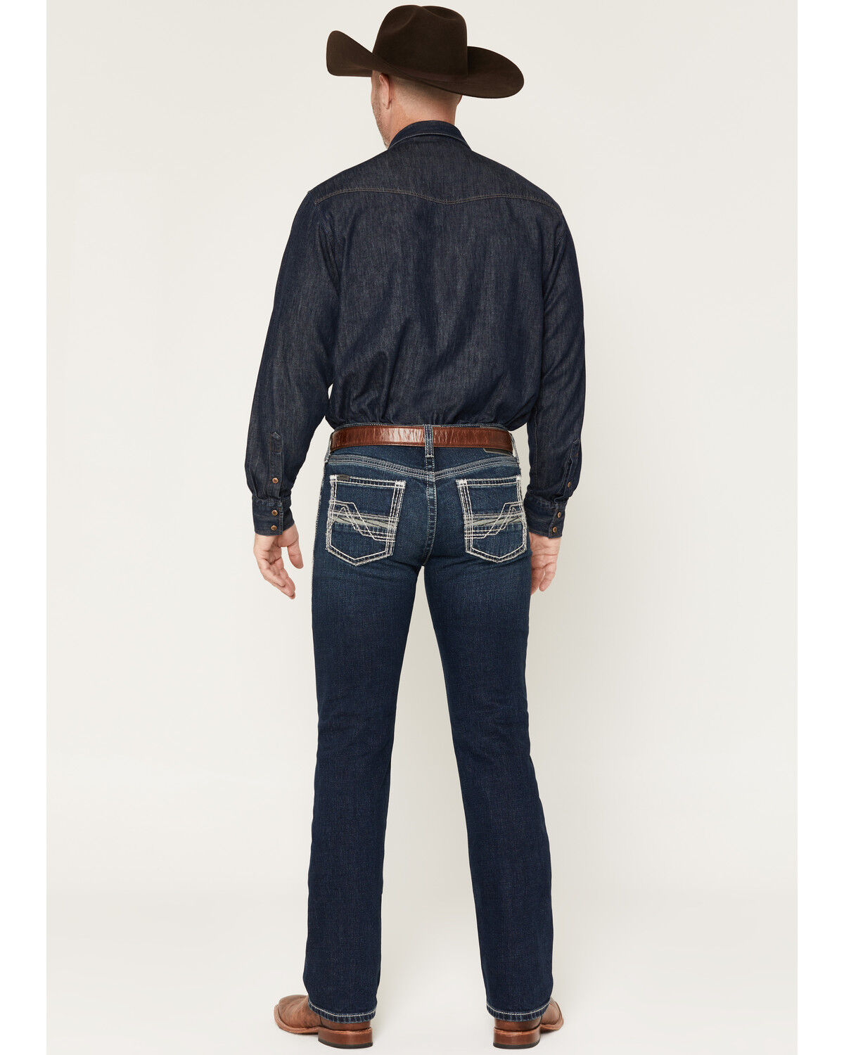 Image #3 - Ariat Men's M7 James Christopher Dark Wash Slim Straight Stretch Denim Jeans, Dark Wash, hi-res
