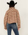 Image #4 - Miss Me Women's Plaid Print Button-Down Cropped Shacket, Brown, hi-res