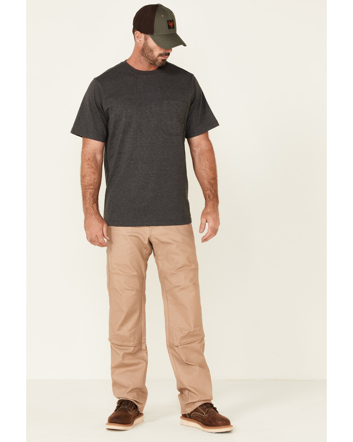 Image #2 - Hawx Men's Solid Charcoal Forge Short Sleeve Work Pocket T-Shirt - Tall, Charcoal, hi-res