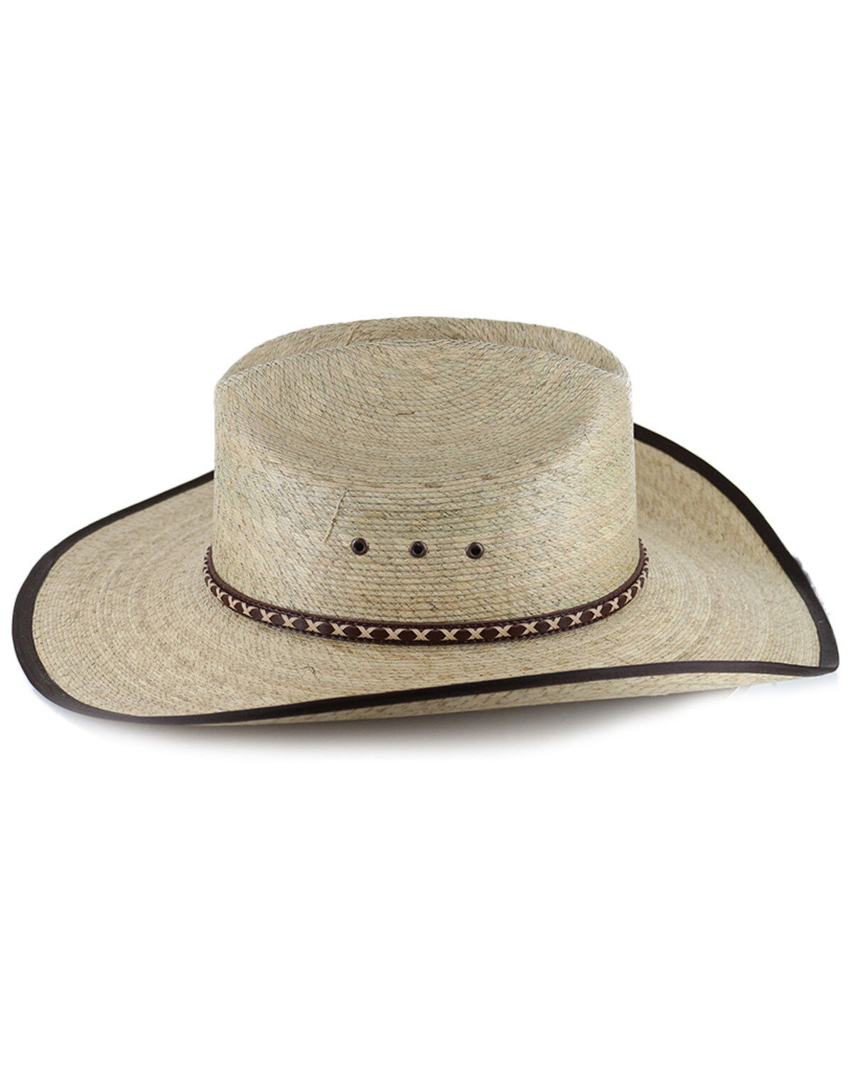 Image #2 - Cody James&reg; Men's Brown Trimmed Straw Hat, Natural, hi-res