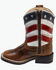 Image #3 - Old West Toddler Boys' Americana Western Boots - Broad Square Toe, Red/white/blue, hi-res
